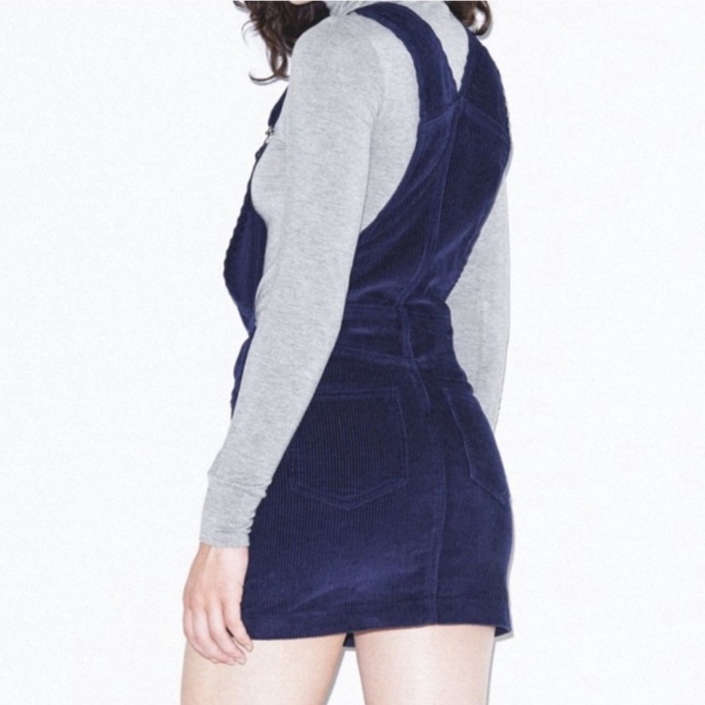 Corduroy Overall Skirt AA - Navy Blue - Picture 2 of 6